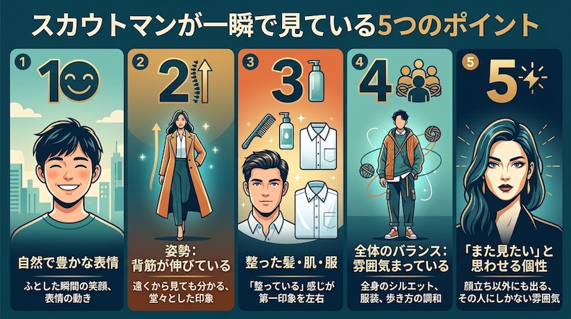 スカウトされやすい顔